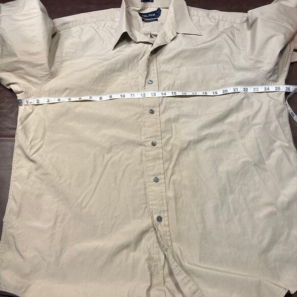 Vintage Nautica Men's Cotton Button Up Shirt 17 34/35 Classic Career Business - Picture 14 of 15